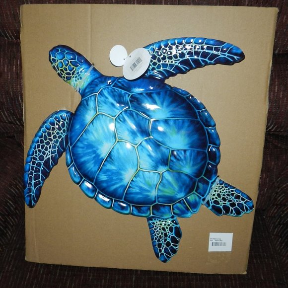 🆕Chesapeake Bay Blue Ocean Metal Coastal Art Sea Turtle Wall Sculpture NWT! - Picture 2 of 8